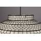 Suspension Ming Plafonnier Asiatique Luminaire à Suspendre en Tissu 50x50x170cm