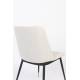 Lot de 2 Chaises Lionel Woody Assises de Table Beige en Tissu et Acier 49,6x63x80cm