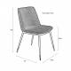 Lot de 2 Chaises Lionel Woody Assises de Table Beige en Tissu et Acier 49,6x63x80cm