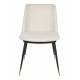 Lot de 2 Chaises Lionel Woody Assises de Table Beige en Tissu et Acier 49,6x63x80cm