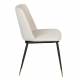 Lot de 2 Chaises Lionel Woody Assises de Table Beige en Tissu et Acier 49,6x63x80cm