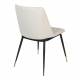 Lot de 2 Chaises Lionel Woody Assises de Table Beige en Tissu et Acier 49,6x63x80cm