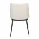 Lot de 2 Chaises Lionel Woody Assises de Table Beige en Tissu et Acier 49,6x63x80cm