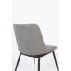 Lot de 2 Chaises Lionel Woody Assises de Table Gris Clair en Tissu et Acier 49,6x63x80cm