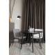 Lot de 2 Chaises Lionel Woody Assises de Table Gris Clair en Tissu et Acier 49,6x63x80cm