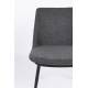 Lot de 2 Chaises Lionel Woody Assises de Table Gris Foncé en Tissu et Acier 49,6x63x80cm