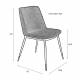 Lot de 2 Chaises Lionel Woody Assises de Table Gris Clair en Tissu et Acier 49,6x63x80cm