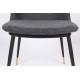 Lot de 2 Chaises Lionel Woody Assises de Table Gris Foncé en Tissu et Acier 49,6x63x80cm