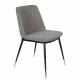 Lot de 2 Chaises Lionel Woody Assises de Table Gris Clair en Tissu et Acier 49,6x63x80cm