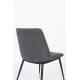 Lot de 2 Chaises Lionel Woody Assises de Table Gris Foncé en Tissu et Acier 49,6x63x80cm