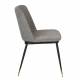 Lot de 2 Chaises Lionel Woody Assises de Table Gris Clair en Tissu et Acier 49,6x63x80cm