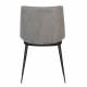 Lot de 2 Chaises Lionel Woody Assises de Table Gris Clair en Tissu et Acier 49,6x63x80cm