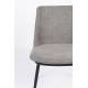 Lot de 2 Chaises Lionel Woody Assises de Table Gris Clair en Tissu et Acier 49,6x63x80cm