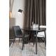Lot de 2 Chaises Lionel Woody Assises de Table Gris Foncé en Tissu et Acier 49,6x63x80cm