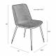 Lot de 2 Chaises Lionel Woody Assises de Table Gris Foncé en Tissu et Acier 49,6x63x80cm