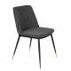 Lot de 2 Chaises Lionel Woody Assises de Table Gris Foncé en Tissu et Acier 49,6x63x80cm