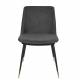Lot de 2 Chaises Lionel Woody Assises de Table Gris Foncé en Tissu et Acier 49,6x63x80cm