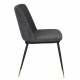 Lot de 2 Chaises Lionel Woody Assises de Table Gris Foncé en Tissu et Acier 49,6x63x80cm