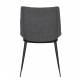 Lot de 2 Chaises Lionel Woody Assises de Table Gris Foncé en Tissu et Acier 49,6x63x80cm