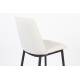 Lot de 2 Chaises de Comptoir Lionel Woody Assises Hautes Beige en Tissu et Acier 46x51,5x95cm