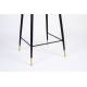 Lot de 2 Chaises de Comptoir Lionel Woody Assises Hautes Beige en Tissu et Acier 46x51,5x95cm