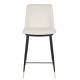 Lot de 2 Chaises de Comptoir Lionel Woody Assises Hautes Beige en Tissu et Acier 46x51,5x95cm