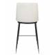Lot de 2 Chaises de Comptoir Lionel Woody Assises Hautes Beige en Tissu et Acier 46x51,5x95cm