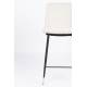Lot de 2 Chaises de Comptoir Lionel Woody Assises Hautes Beige en Tissu et Acier 46x51,5x95cm