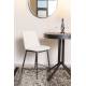 Lot de 2 Chaises de Comptoir Lionel Woody Assises Hautes Beige en Tissu et Acier 46x51,5x95cm