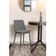 Lot de 2 Chaises de Comptoir Lionel Woody Assises Hautes Gris Foncé en Tissu et Acier 46x51,5x95cm