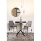 Lot de 2 Chaises de Comptoir Lionel Woody Assises Hautes Gris Foncé en Tissu et Acier 46x51,5x95cm