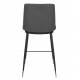 Lot de 2 Chaises de Comptoir Lionel Woody Assises Hautes Gris Foncé en Tissu et Acier 46x51,5x95cm