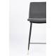 Lot de 2 Chaises de Comptoir Lionel Woody Assises Hautes Gris Foncé en Tissu et Acier 46x51,5x95cm