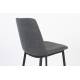 Lot de 2 Chaises de Comptoir Lionel Woody Assises Hautes Gris Foncé en Tissu et Acier 46x51,5x95cm