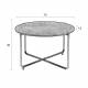 Table Basse Timpa Guéridon Woody Meuble d’Appoint Marbre Vert 40x70x70cm