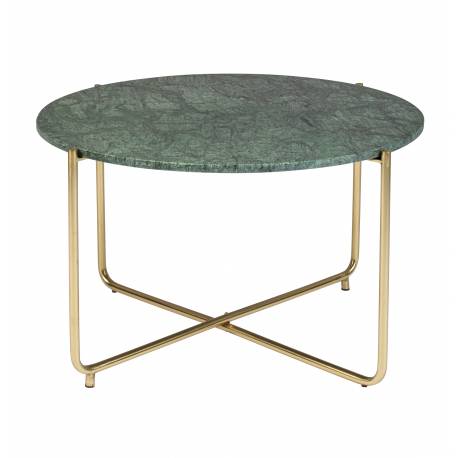 Table Basse Timpa Guéridon Woody Meuble d’Appoint Marbre Vert 40x70x70cm