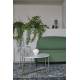 Table Basse Timpa Guéridon Woody Meuble d’Appoint Marbre Blanc 40x70x70cm