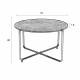 Table Basse Timpa Guéridon Woody Meuble d’Appoint Marbre Blanc 40x70x70cm