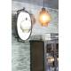 Miroir Lara Noir Woody Glace Ovale Décoration Murale Pivotant en Métal 4x30,5x48cm