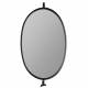 Miroir Lara Noir Woody Glace Ovale Décoration Murale Pivotant en Métal 4x30,5x48cm