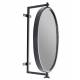 Miroir Lara Noir Woody Glace Ovale Décoration Murale Pivotant en Métal 4x30,5x48cm