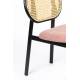 Chaise en Tissu et Rotin Spike Rose Zuiver Assise de Table Design 45,6x53,2x81,5cm