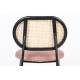 Chaise en Tissu et Rotin Spike Rose Zuiver Assise de Table Design 45,6x53,2x81,5cm