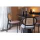 Chaise en Tissu et Rotin Spike Rose Zuiver Assise de Table Design 45,6x53,2x81,5cm