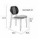 Chaise en Tissu et Rotin Spike Rose Zuiver Assise de Table Design 45,6x53,2x81,5cm