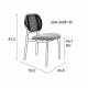 Chaise en Tissu et Rotin Spike Gris Zuiver Assise de Table Design 45,6x53,2x81,5cm