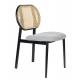 Chaise en Tissu et Rotin Spike Gris Zuiver Assise de Table Design 45,6x53,2x81,5cm