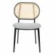 Chaise en Tissu et Rotin Spike Gris Zuiver Assise de Table Design 45,6x53,2x81,5cm