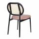 Chaise en Tissu et Rotin Spike Rose Zuiver Assise de Table Design 45,6x53,2x81,5cm