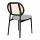 Chaise en Tissu et Rotin Spike Gris Zuiver Assise de Table Design 45,6x53,2x81,5cm